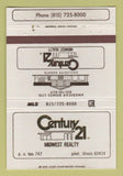 Matchbook Cover - Century 21 Real Estate Joliet IL 40 Strike