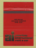 Matchbook Cover - American International Car Rentals Bozeman MT 40 Strike