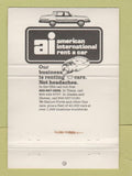 Matchbook Cover - American International Car Rentals Bozeman MT 40 Strike