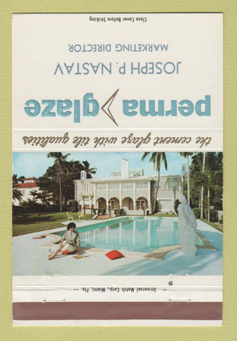 Matchbook Cover - Perma Glaze Joseph Nastav Miami FL 40 Strike