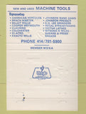 Matchbook Cover - FW Burns Machinery Butler WI 1980 40 Strike