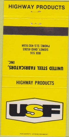 Matchbook Cover - United States Fabricators Sidney OH 30 Strike