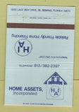Matchbook Cover - Home Assets Inc Financing Sebring FL 40 Strike