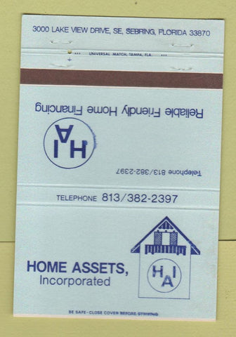 Matchbook Cover - Home Assets Inc Financing Sebring FL 40 Strike