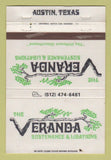 Matchbook Cover - Veranda Restaurant Austin TX Disco WEAR 40 Strike