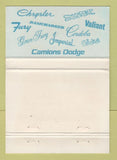 Matchbook Cover - Plymouth Chrysler Cordoba Matane QC WEAR 40 Strike