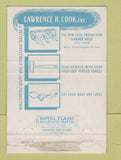 Matchbook Cover - Lawrence Cook Plastic Molds Tools Providence RI 40 Strike