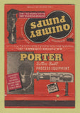 Matchbook Cover - Quimby Pumps Porter Pittsburgh PA WEAR 40 Strike