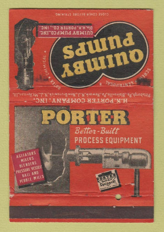 Matchbook Cover - Quimby Pumps Porter Pittsburgh PA WEAR 40 Strike