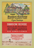Matchbook Cover - Sansom House Philadelphia PA lobster 40 Strike