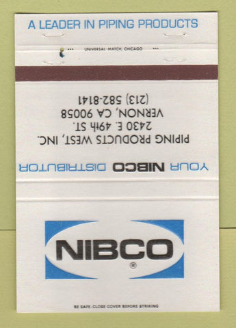 Matchbook Cover - Nibco Vernon CA Piping Products 40 Strike