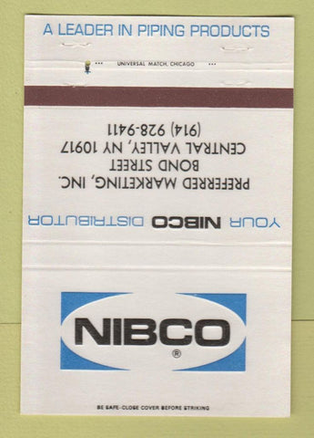 Matchbook Cover - Nibco Central Valley NY Piping Products 40 Strike