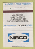 Matchbook Cover - Nibco Seattle WA Piping Products 40 Strike