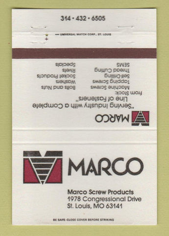 Matchbook Cover - Marco Screw Products St Louis MO 40 Strike