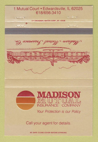 Matchbook Cover - Madison Mutual Insurance Edwardsville IL 40 Strike