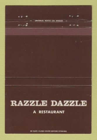 Matchbook Cover - Razzle Dazzle Restaurant Santa Monica CA 40 Strike