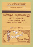 Matchbook Cover - Original Mexican Restaurant Fort Worth TX 40 Strike