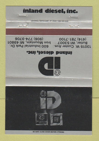 Matchbook Cover - Inland Diesel Iron Mountain MI Butler WI GM  40 Strike