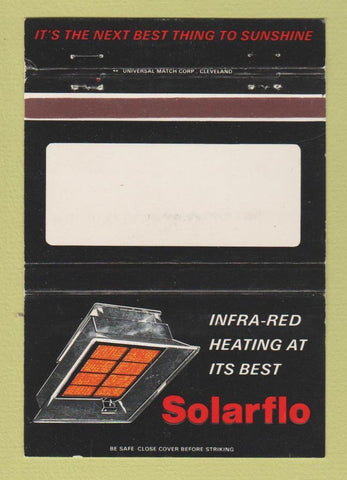 Matchbook Cover - Solarflo Infrared Heating Bedford Heights OH 40 Strike