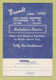 Matchbook Cover - Brandt Funeral Home Pittsburgh PA 40 Strike