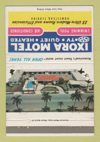 Matchbook Cover - Ixora Motel Homestead FL WORN 40 Strike