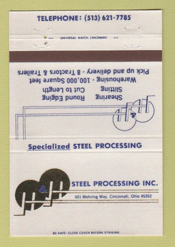 Matchbook Cover - H&H Steel Processing Cincinnati OH 40 Strike