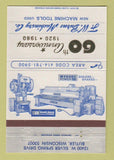 Matchbook Cover - FW Burns Machinery Butler WI 1980 40 Strike