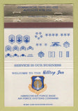 Matchbook Cover - Hilltop Inn Hanscom Air Force Base Bedford MA 40 Strike