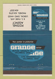 Matchbook Cover - Grange Insurance Pozenel Lisbon OH 40 Strike