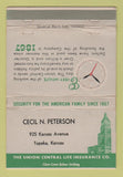 Matchbook Cover - Union Central Insurance Cecil Peterson Topeka KS 40 Strike