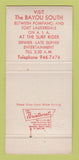 Matchbook Cover - Bayou Restaurant Boca Raton FL 30 Strike