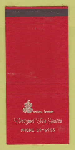 Matchbook Cover - Barclay Lounge Australia? WEAR 30 Strike