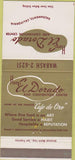 Matchbook Cover - Hotel El Dorado Restaurant Sacramento CA 30 Strike