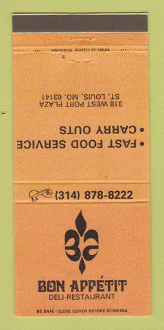 Matchbook Cover - Bon Appetit Restaurant St Louis MO 30 Strike