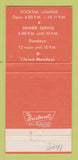 Matchbook Cover - Clifford's Dining Room Restaurant Miami FL 30 Strike
