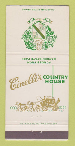 Matchbook Cover - Cinelli's Country House Cherry Hill NJ 30 Strike