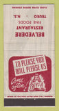 Matchbook Cover - Belvedere Restaurant Truro NS 30 Strike