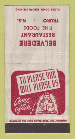 Matchbook Cover - Belvedere Restaurant Truro NS 30 Strike