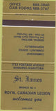 Matchbook Cover - Royal Canadian Legion Winnipeg MB 30 Strike
