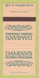 Matchbook Cover - Damian's Italian Restaurant Houston TX WORN 30 Strike
