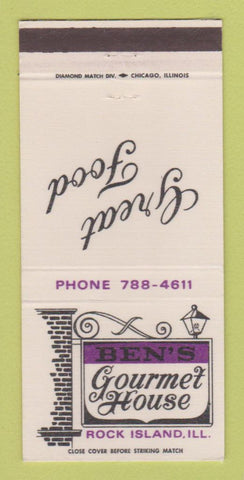 Matchbook Cover - Ben's Gourmet House Rock Island IL 30 Strike