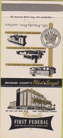 Matchbook Cover - First Federal Bank Ft Lauderdale FL 30 Strike