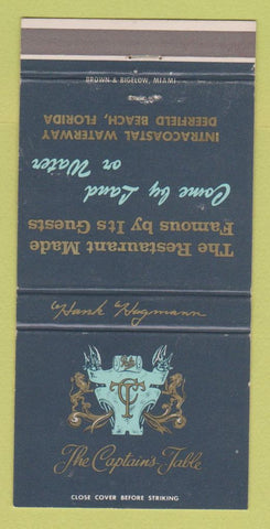 Matchbook Cover - Captain's Table Restaurant Deerfield Beach FL 30 Strike