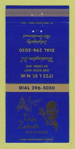 Matchbook Cover - Duke Zeibert's Restaurant Washington DC  30 Strike