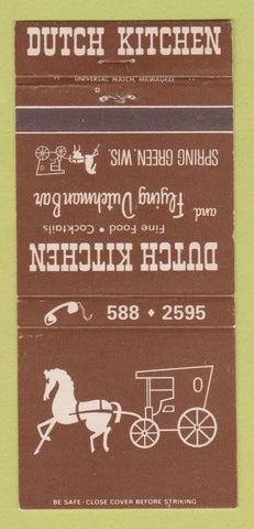 Matchbook Cover - Dutch Kitchen Restaurant Spring Green WI 30 Strike