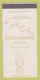 Matchbook Cover - Domenico's Restaurant Pizza Italian Long Beach CA 30 Strike