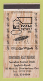 Matchbook Cover - Dominion Restaurant Hawkesbury ON Pizza 30 Strike