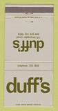 Matchbook Cover - Duff's Restaurant New York City 30 Strike