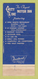 Matchbook Cover - City Line Motor Inn Philadelphia PA 30 Strike
