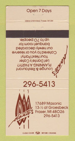 Matchbook Cover - Dante's Restaurant Fraser MI WEAR 30 Strike